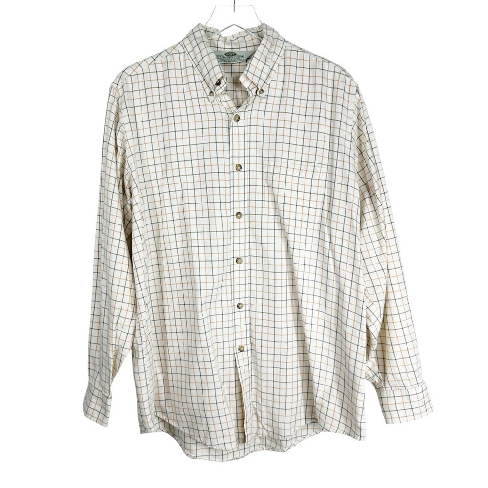 BOYT HARNESS COMPANY Men’s Large Button Down Long Sleeve Shirt Window Pane Plaid